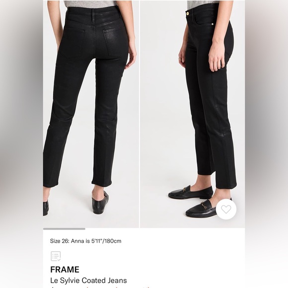 FRAME Le Sylvie Coated Jeans in “Noir Coated” Size 27 - Picture 2 of 3